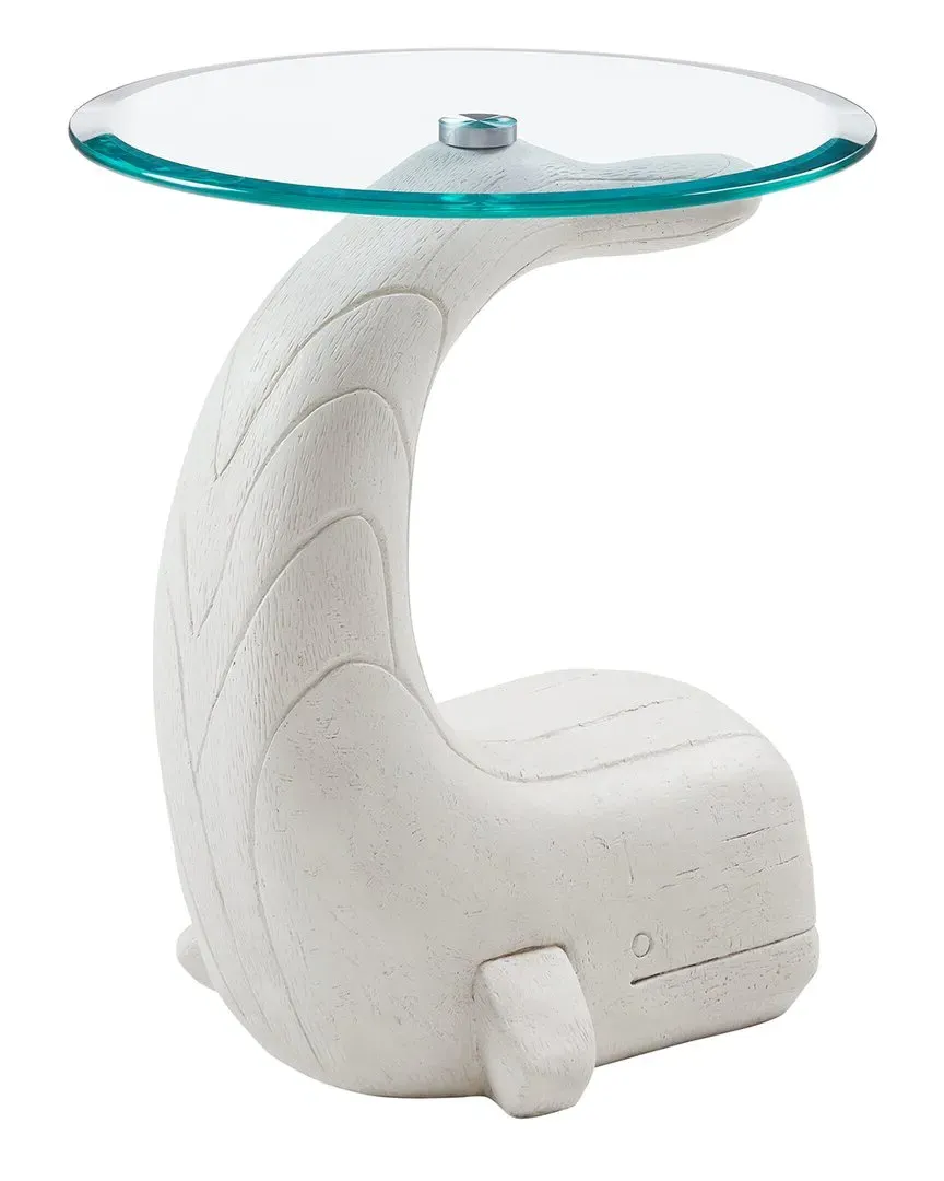 Wally The Whale Side Table - White, Mango Wood