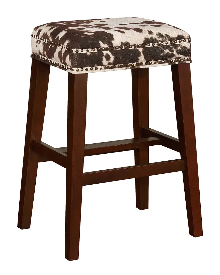 Walt Bar Stool - Brown Cow Print, Walnut