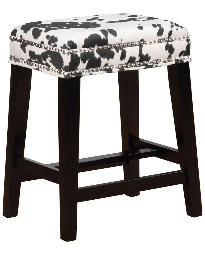Walt Counter Stool - Black Cow Print, Rubberwood image