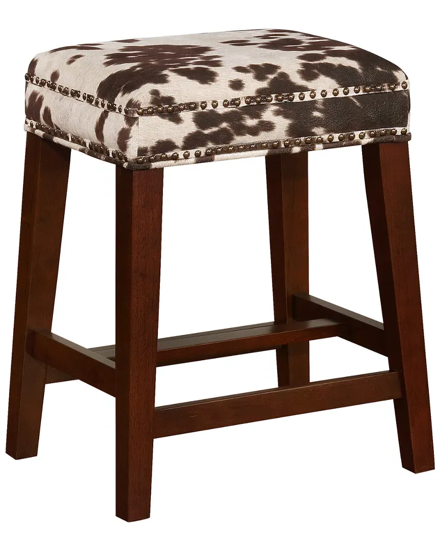 Walt Counter Stool - Brown Cow Print, Walnut image