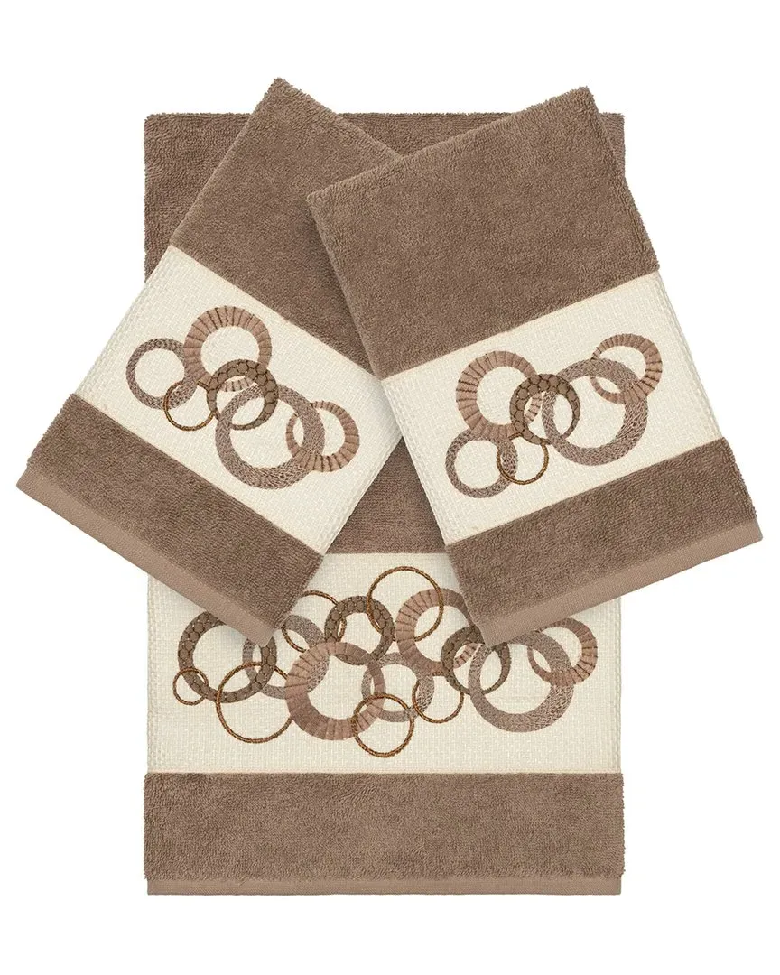 Annabelle 3Pc Bath & Hand Towel Set - Beige, Turkish Cotton image