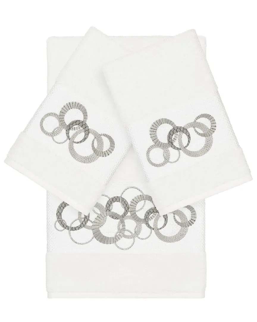Annabelle 3Pc Bath & Hand Towel Set - White, Turkish Cotton