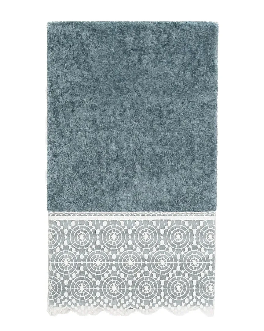 Arian Lace Embellished Bath Towel - Teal, Turkish Cotton