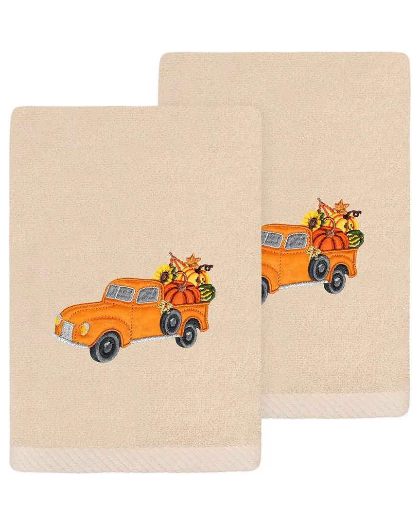 Autumn Truck Turkish Cotton Hand Towels - Sand image
