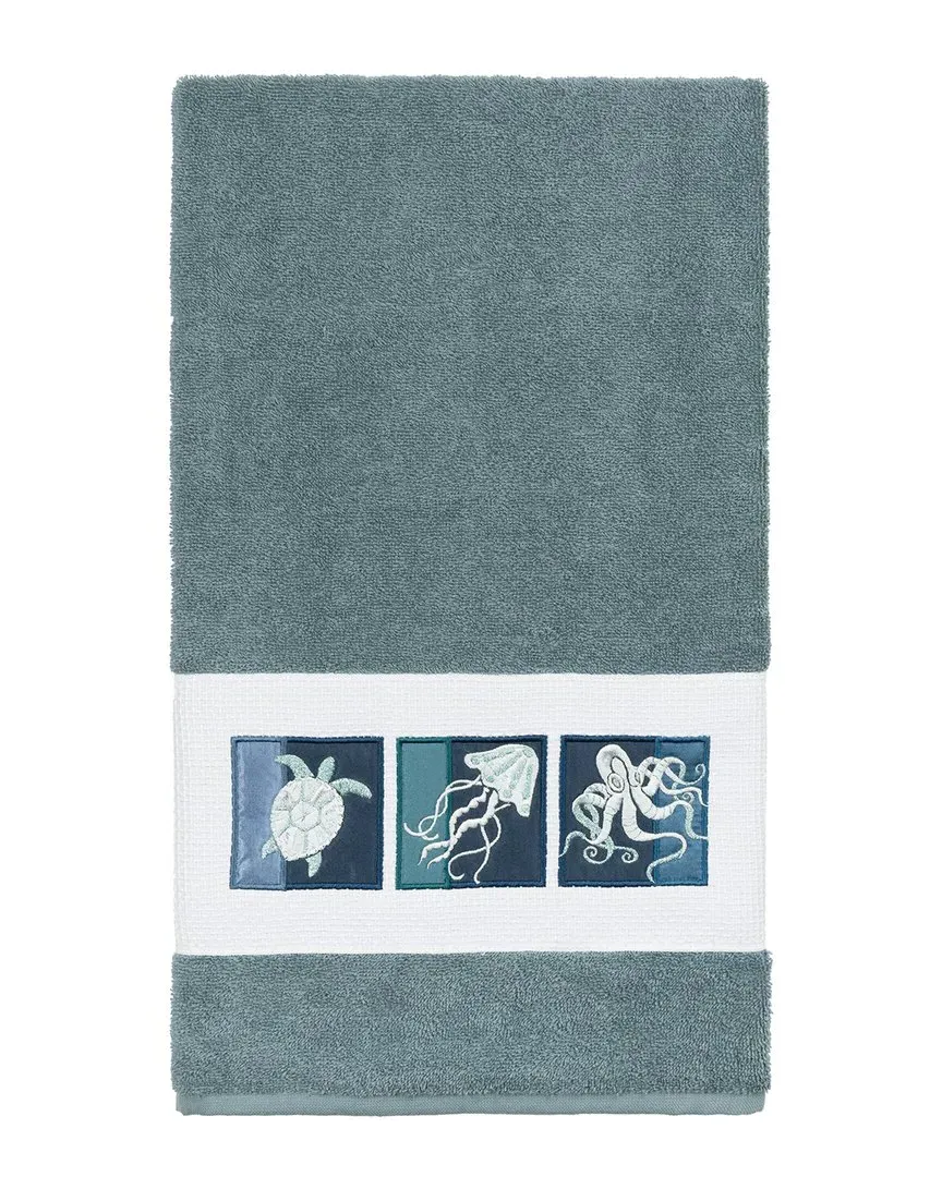 Ava Embellished Bath Towel - Teal, Turkish Cotton