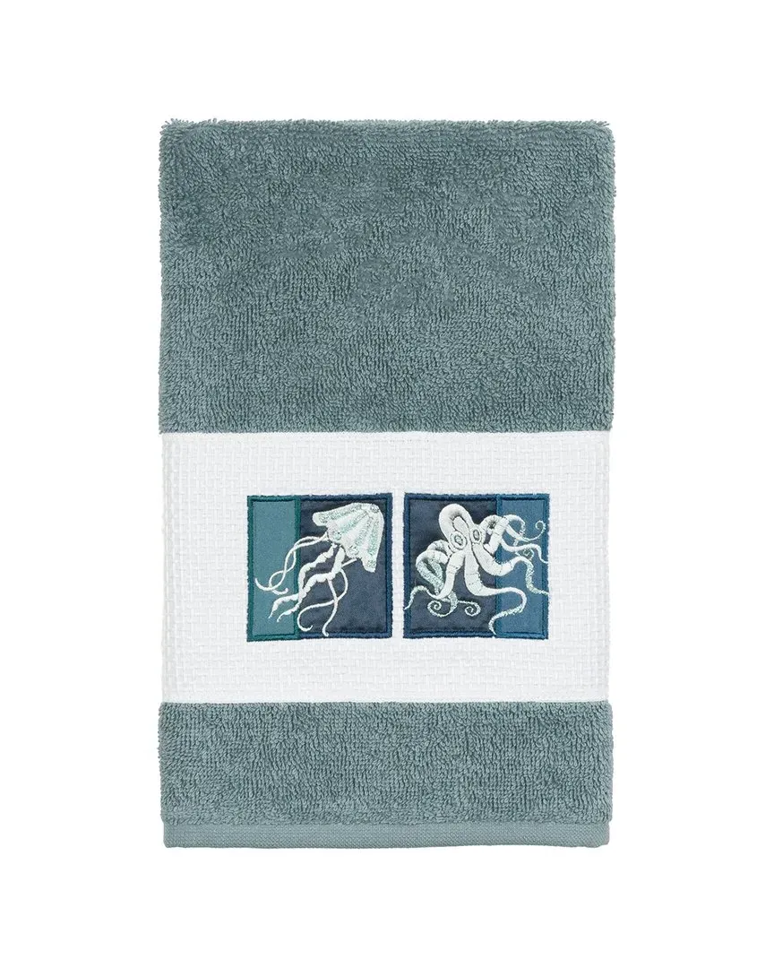 Ava Embellished Hand Towel - Teal, Turkish Cotton