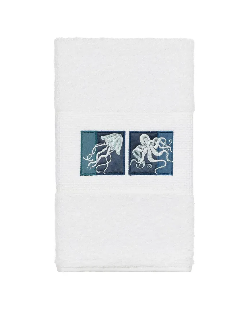 Ava Embellished Hand Towel - White, Turkish Cotton