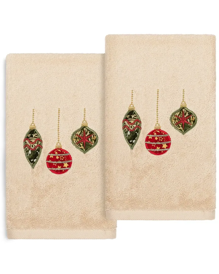 Christmas Ornaments Hand Towels Set of 2 - Sand, Cotton image