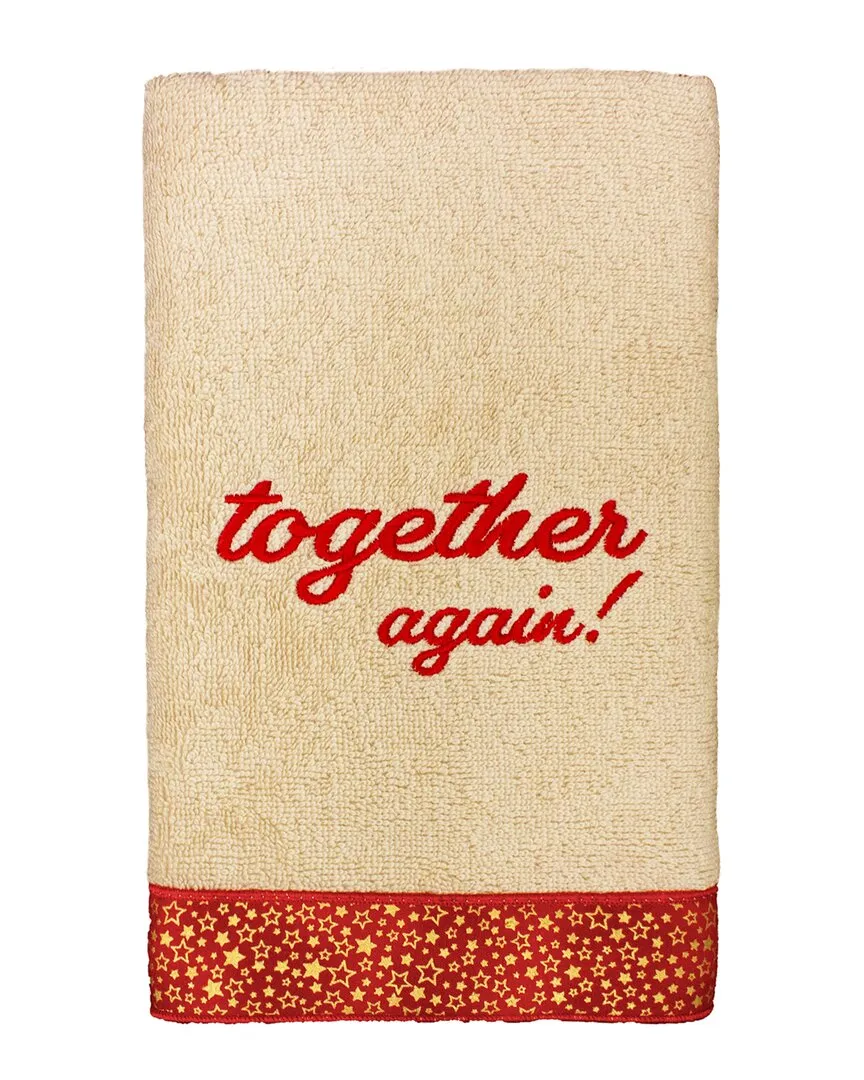 Christmas Together Again Embroidered Hand Towel - Sand, Turkish Cotton image