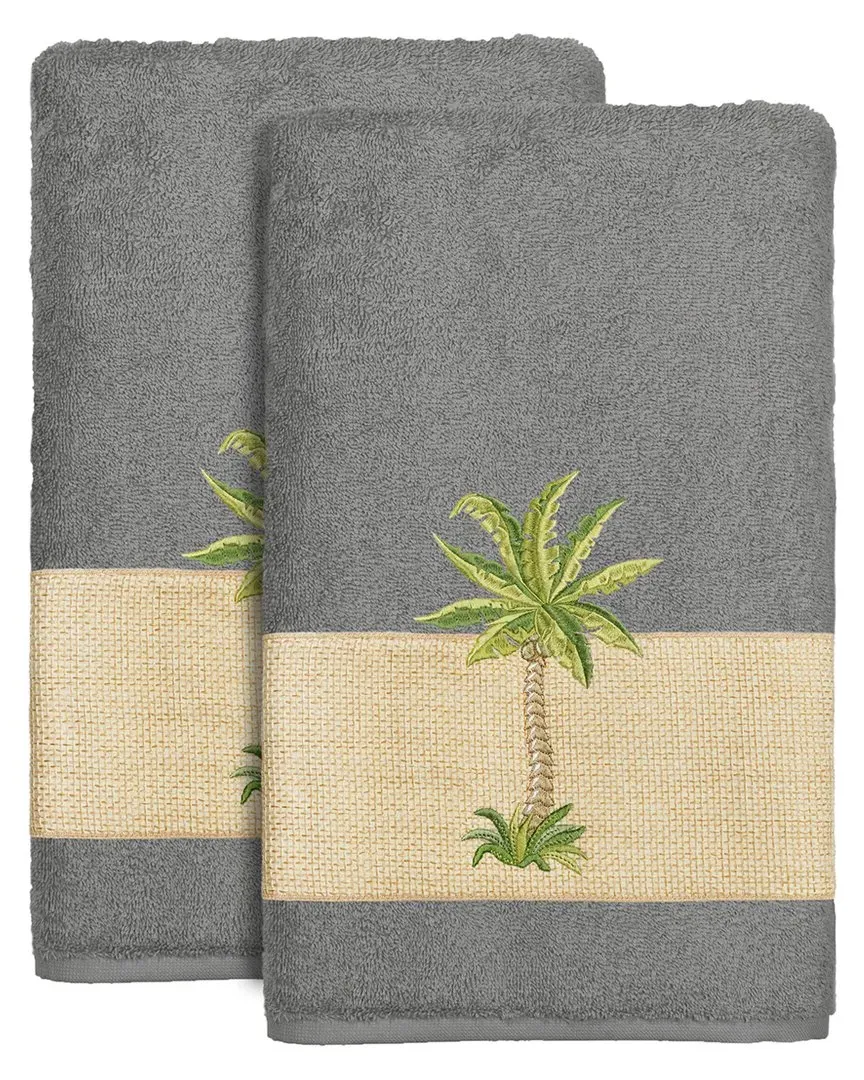 Colton 2-Piece Bath Towel Set - Grey, Turkish Cotton