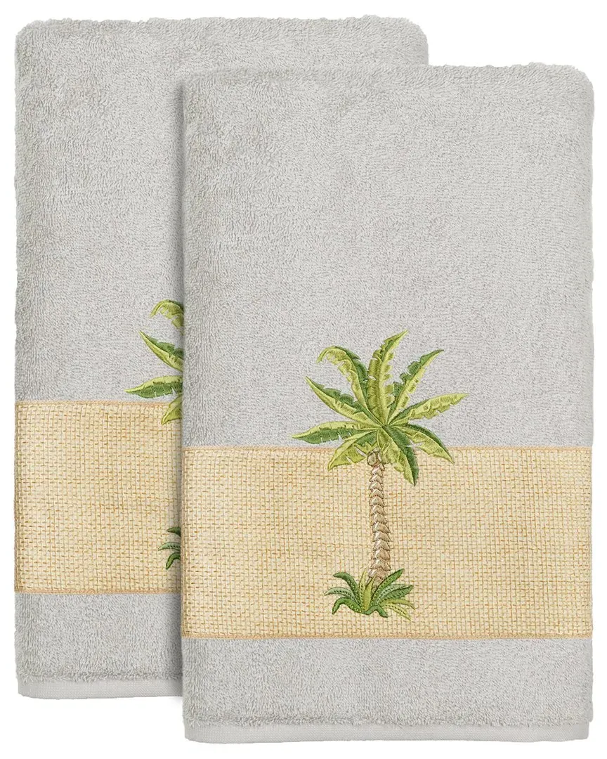 Colton 2-Piece Bath Towel Set - Grey, Turkish Cotton