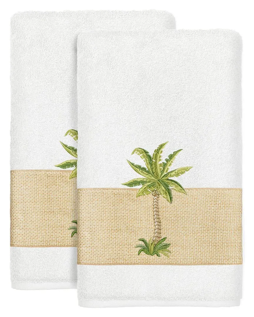 Colton 2-Piece Bath Towel Set - White, Turkish Cotton