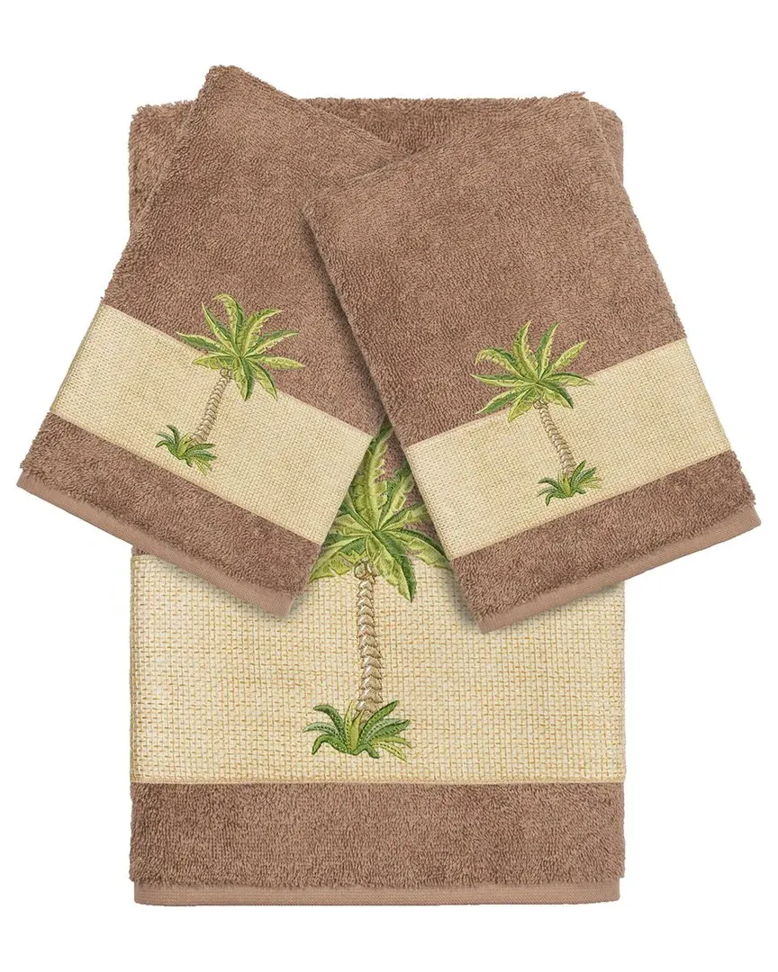 Colton 3-Piece Embellished Bath & Hand Towel Set - Beige image