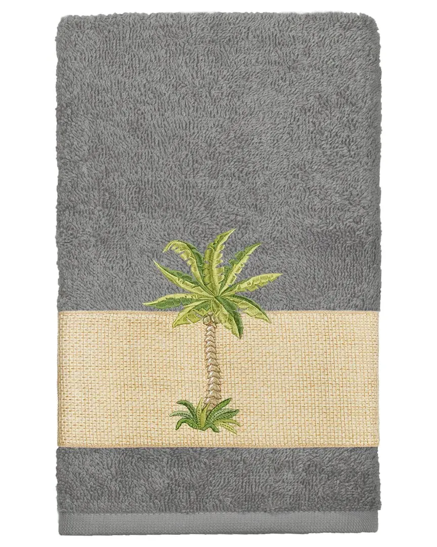 Colton Embellished Hand Towel - Dark Grey, Turkish Cotton