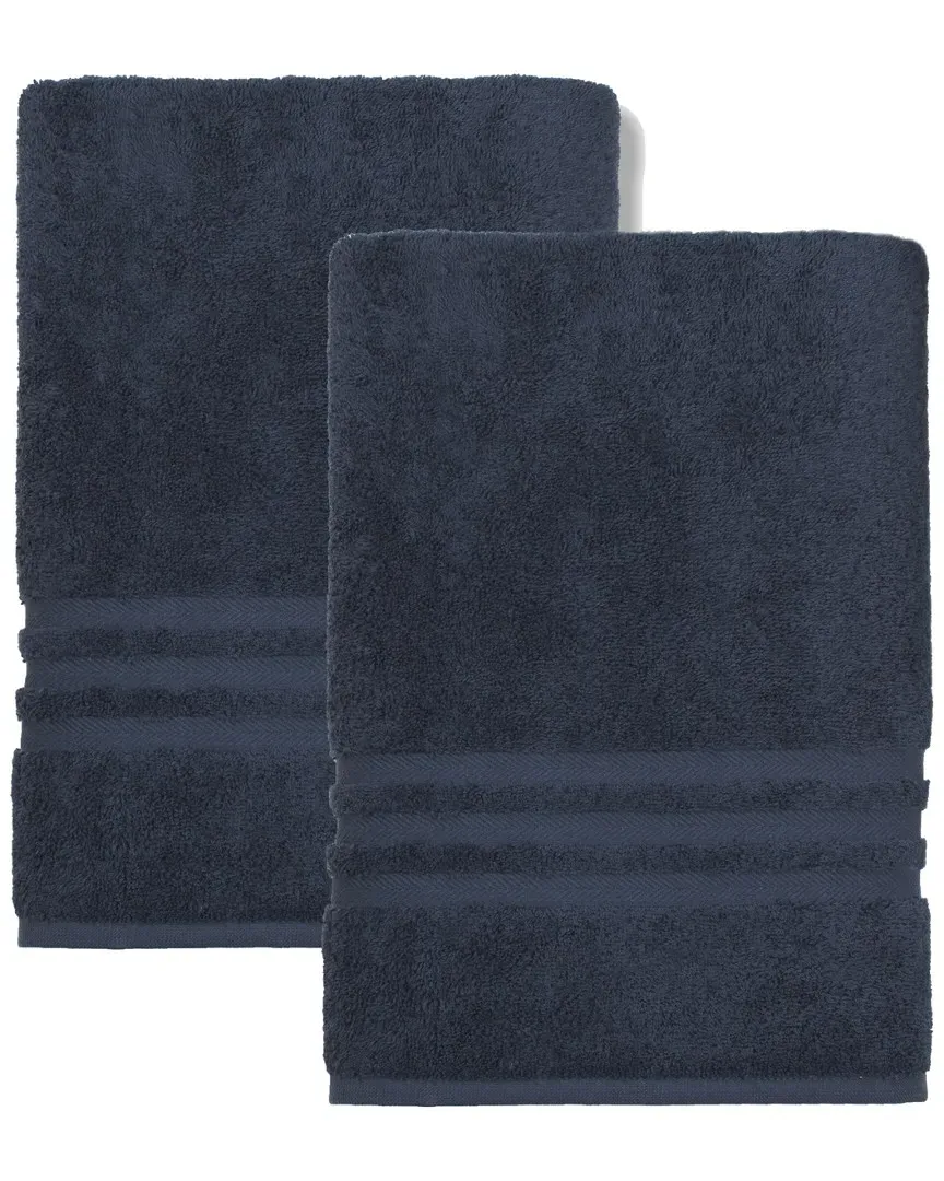Denzi 2pc Bath Sheet Set - Blue, Turkish Cotton