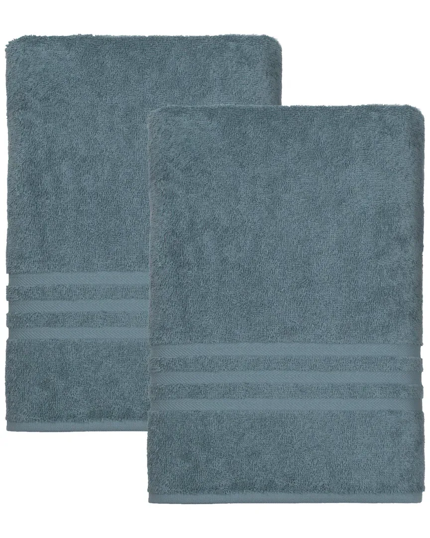 Denzi 2pc Bath Sheet Set - Blue, Turkish Cotton image