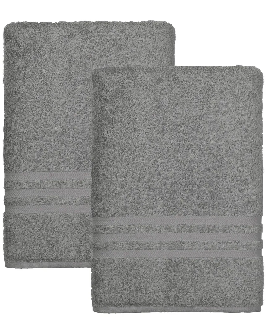 Denzi 2pc Bath Sheet Set - Dark Grey, Turkish Cotton