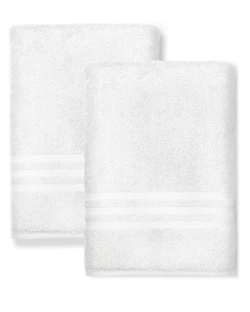 Denzi 2pc Bath Sheet Set - White, Turkish Cotton