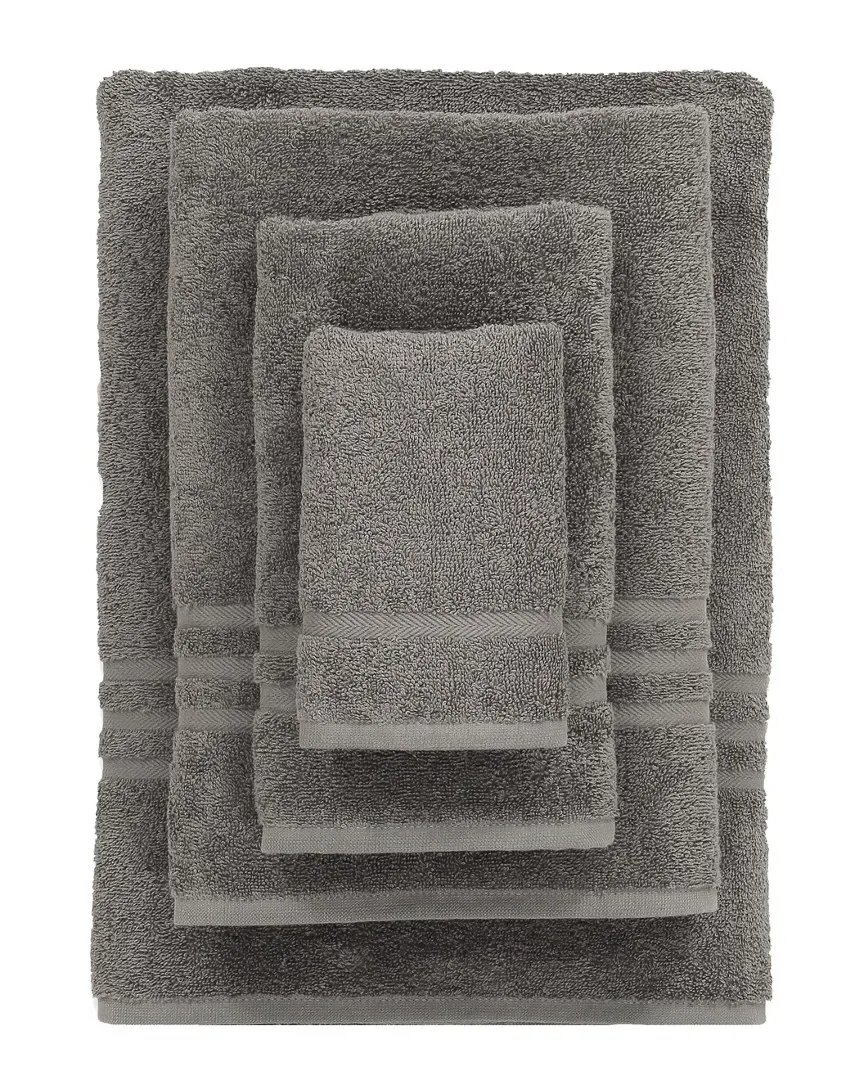 Denzi 4pc Towel Set - Dark Grey, Turkish Cotton