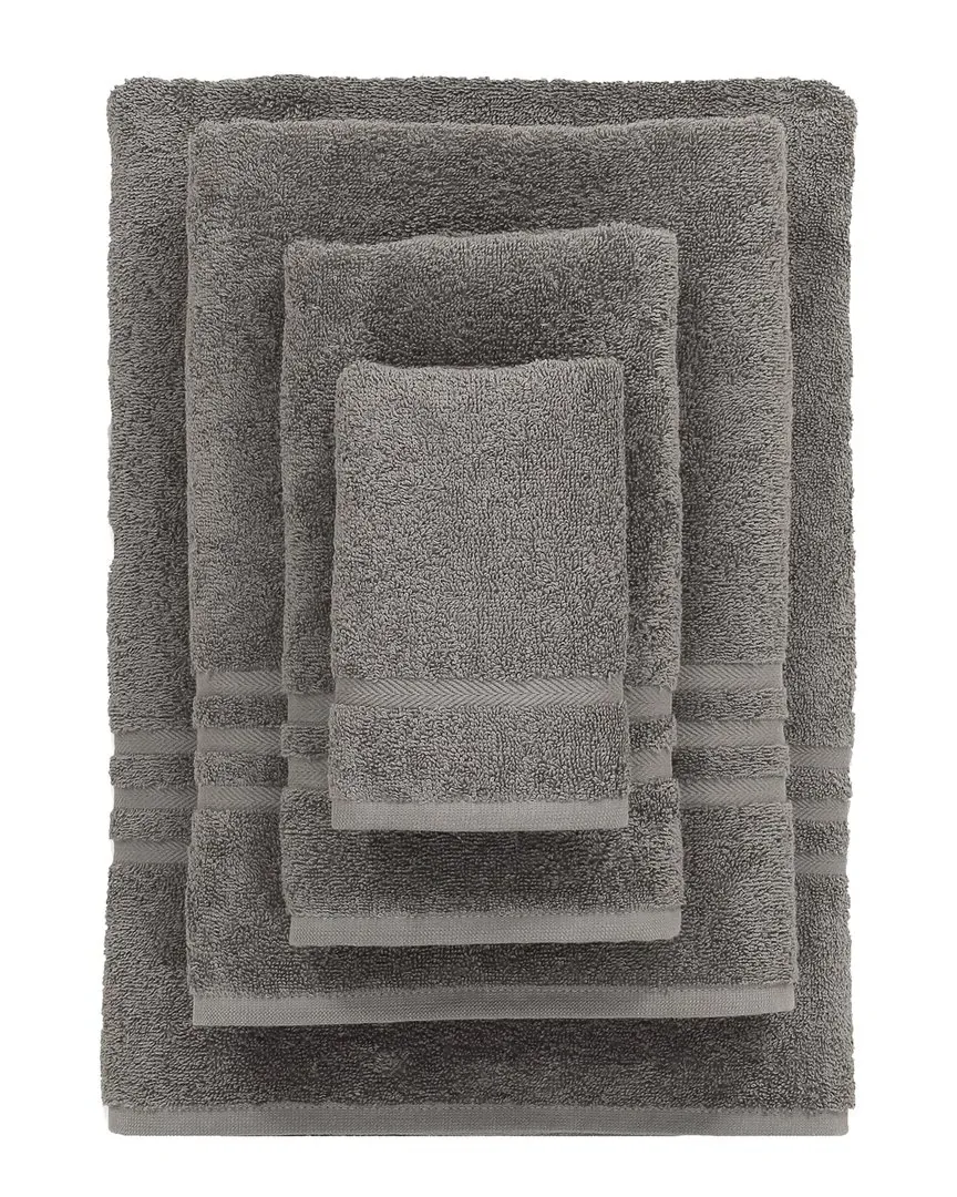 Denzi 4pc Towel Set - Grey, Turkish Cotton