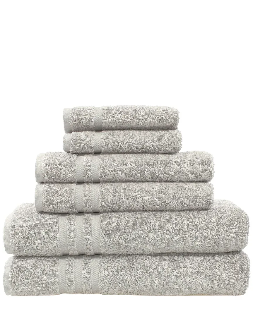 Denzi 6-Piece Towel Set - Grey, Turkish Cotton