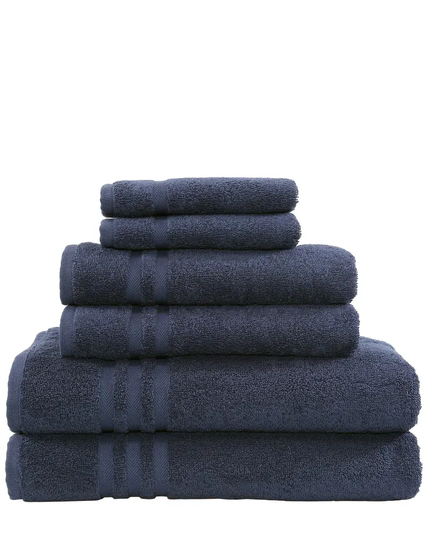 Denzi 6-Piece Towel Set - Twilight Blue, Turkish Cotton