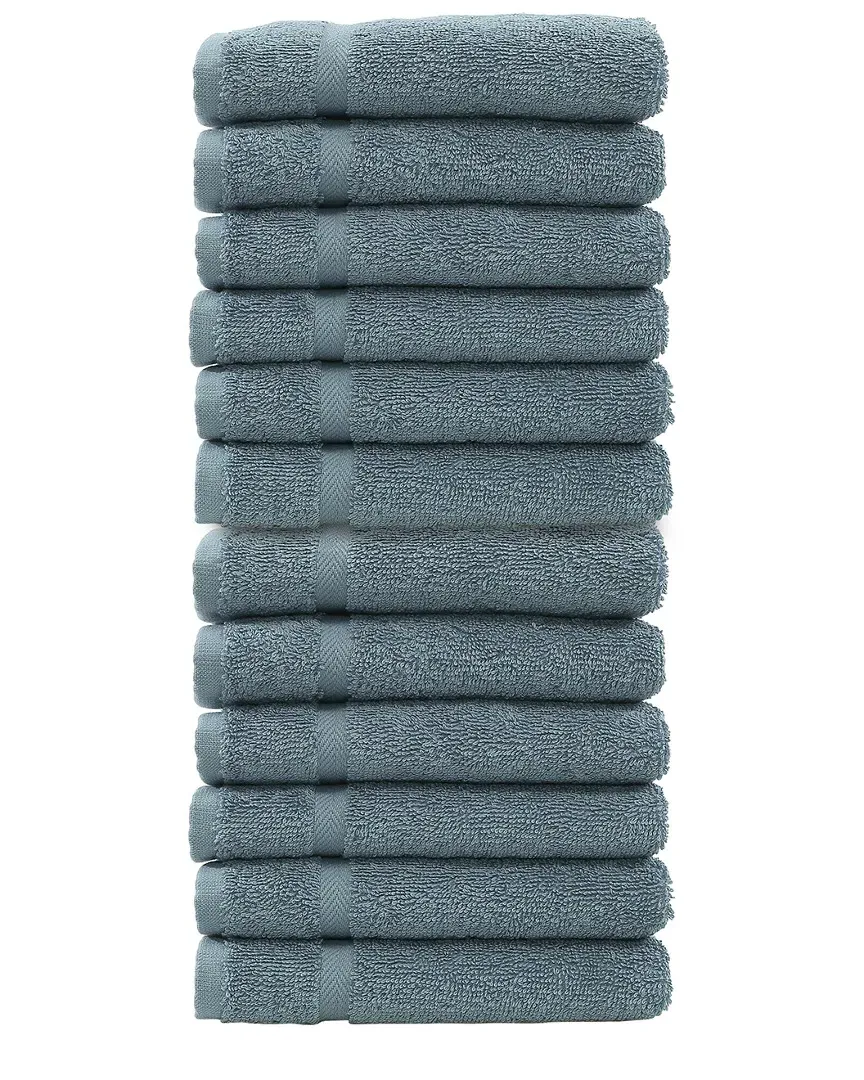 Denzi Set of 12 Washcloths - Blue, Cotton image