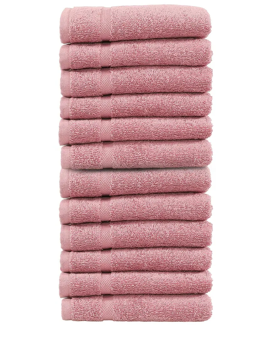 Denzi Set of 12 Washcloths - Tea Rose, Cotton