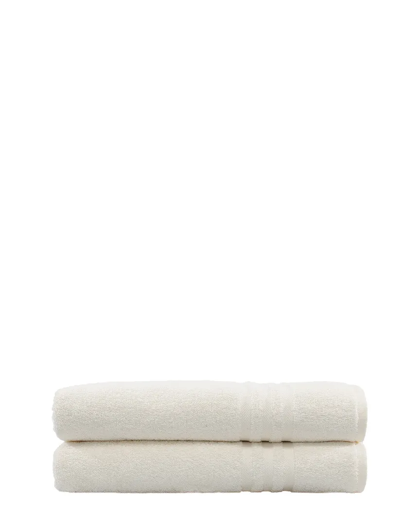 Denzi Set of 2 Bath Towels - Cream, Turkish Cotton image
