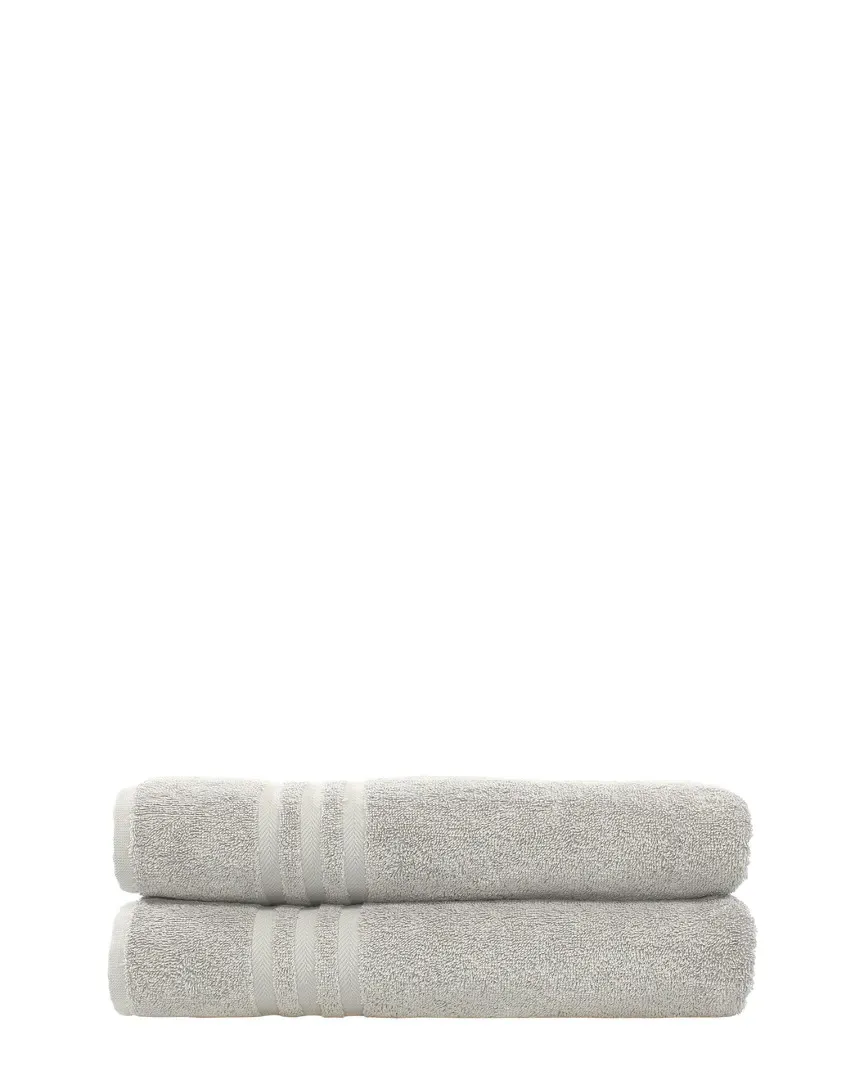 Denzi Set of 2 Bath Towels - Grey, Turkish Cotton
