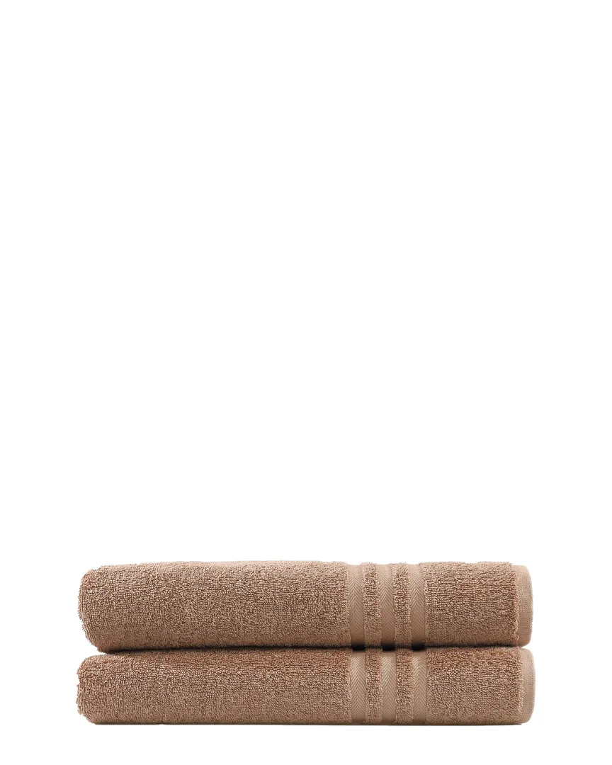 Denzi Set of 2 Bath Towels - Latte, Turkish Cotton