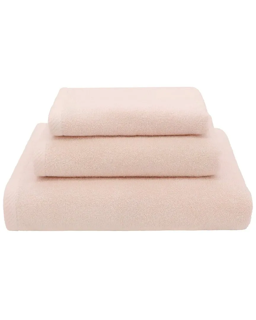 Ediree 3pc Towel Set - Pink, Turkish Cotton