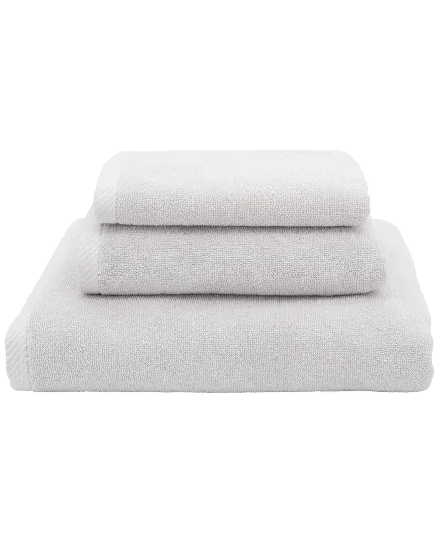 Ediree 3pc Towel Set - Silver, Turkish Cotton