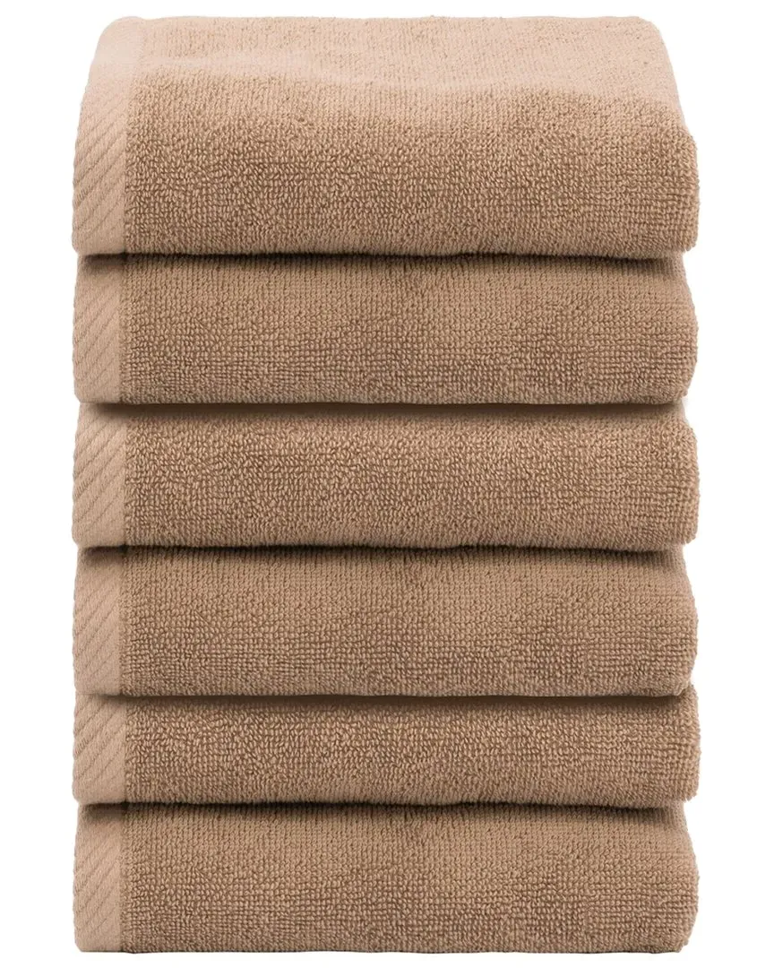 Ediree 6pc Hand Towel Set - Cocoa, Turkish Cotton