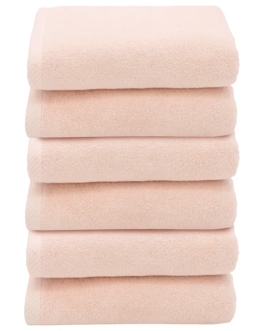 Ediree 6pc Hand Towel Set - Pink, Turkish Cotton