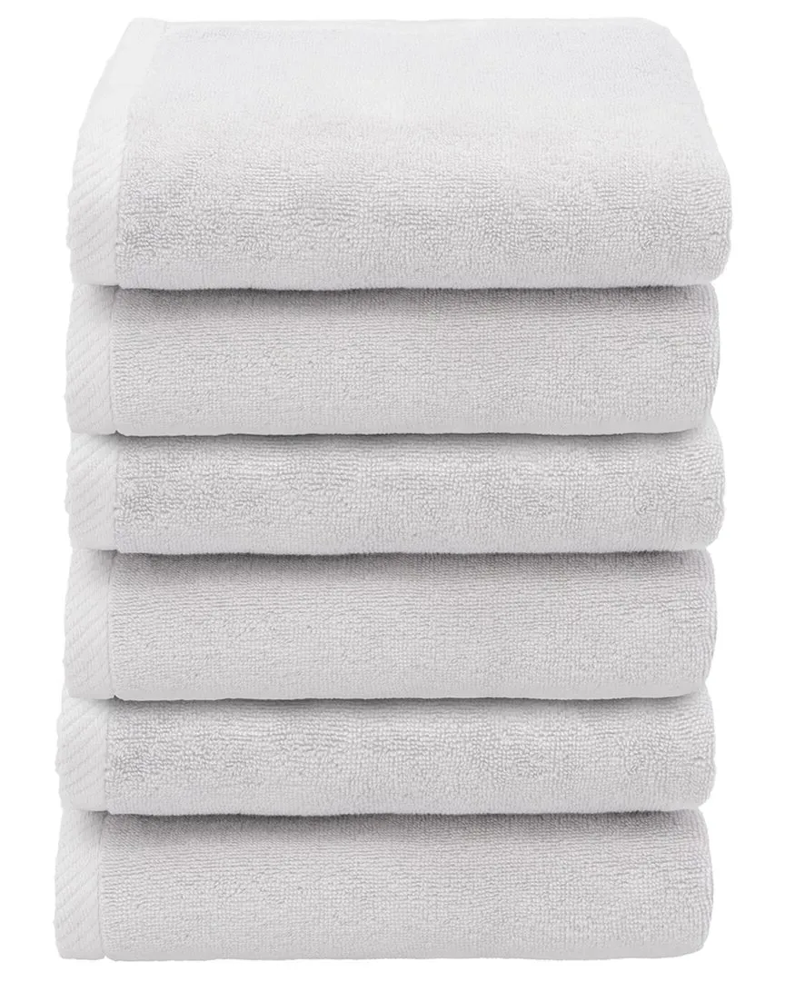 Ediree 6pc Hand Towel Set - Silver, Turkish Cotton