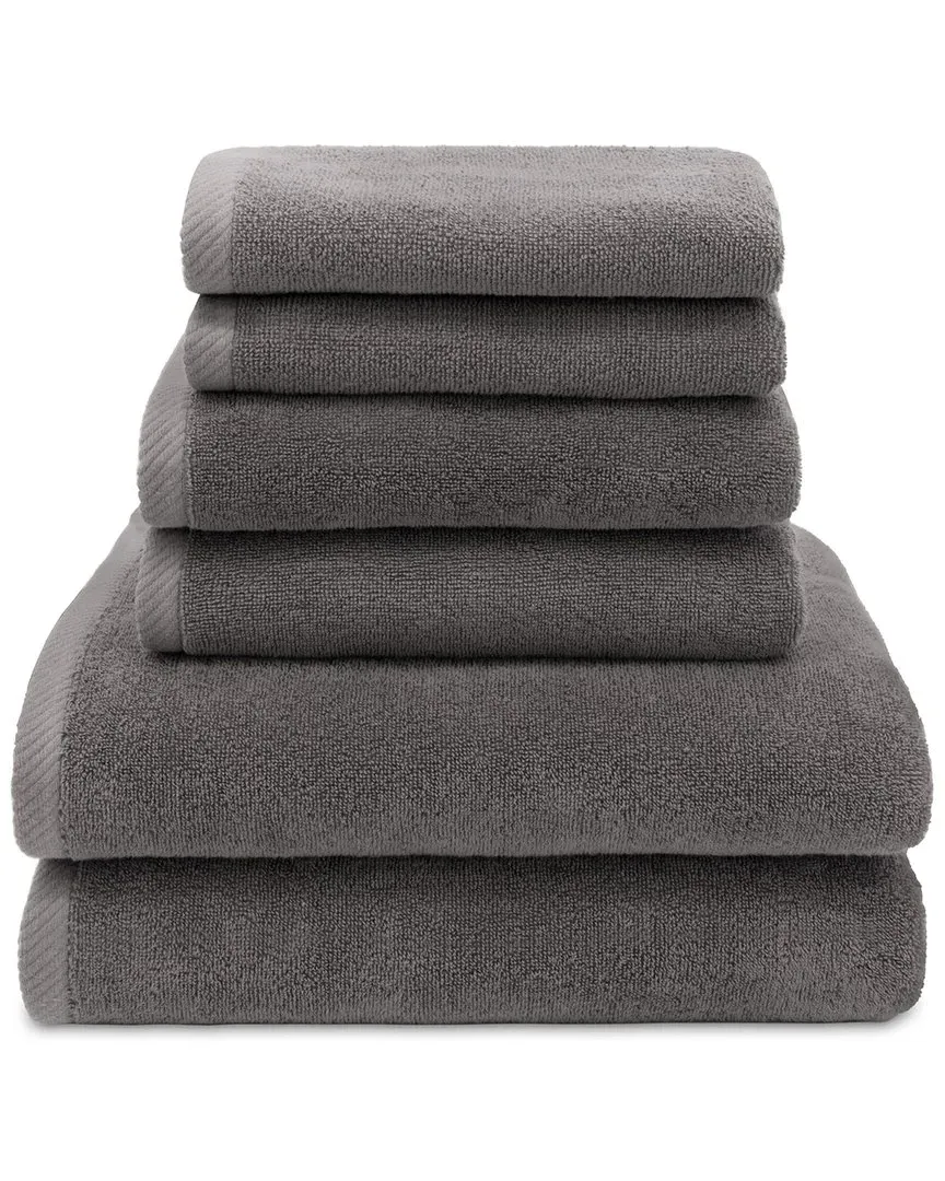 Ediree 6pc Towel Set - Charcoal, Turkish Cotton