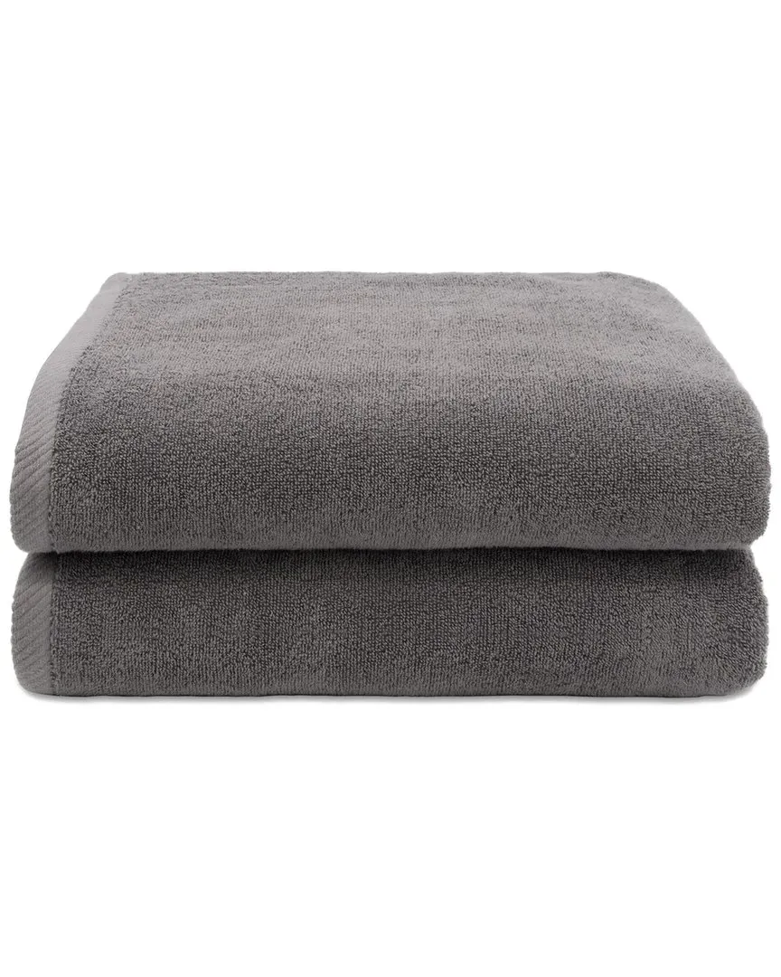 Ediree Bath Towel Set of 2 - Charcoal, Turkish Cotton