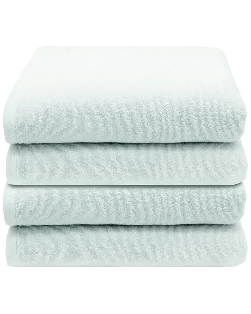 Ediree Bath Towel Set of 4 - Aqua, Turkish Cotton