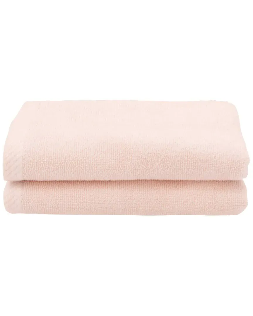 Ediree Fingertip Towels Set of 2 - Blush, Turkish Cotton image
