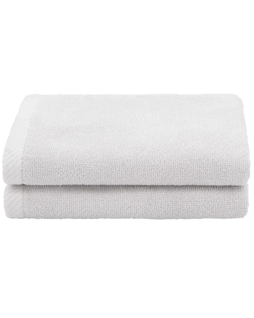 Ediree Fingertip Towels Set of 2 - Silver, Turkish Cotton