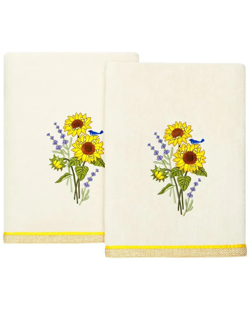 Girasol 2pc Embellished Bath Towel Set - Beige, Turkish Cotton