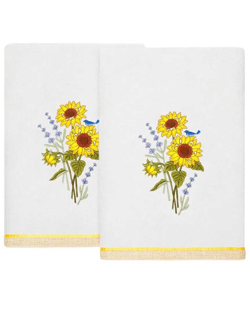 Girasol 2pc Embellished Bath Towel Set - Silver, Turkish Cotton