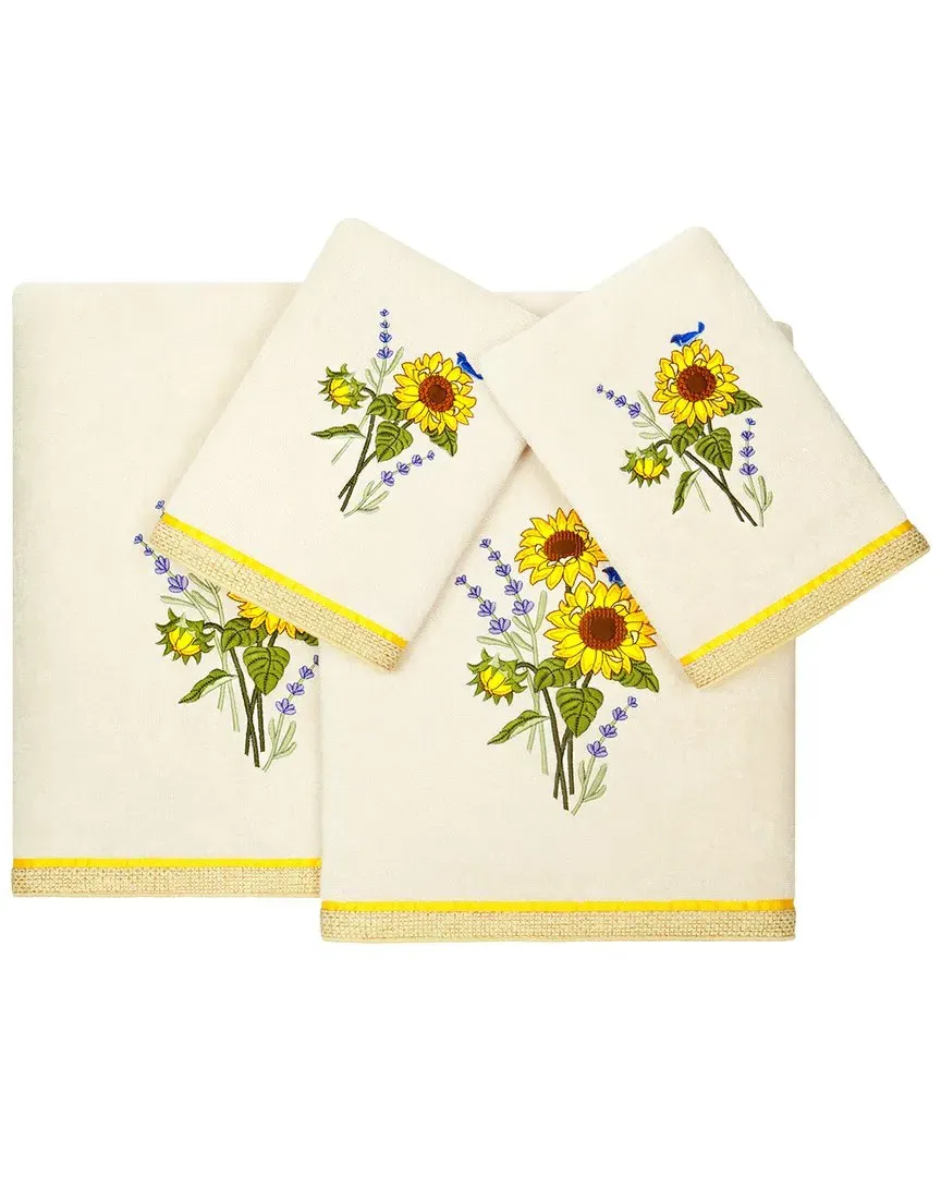 Girasol 4pc Embellished Towel Set - Beige, Turkish Cotton