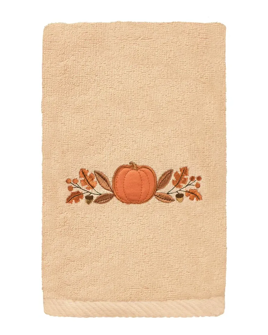Harvest Bounty Hand Towel with Embroidered Design - Sand, Turkish Cotton image