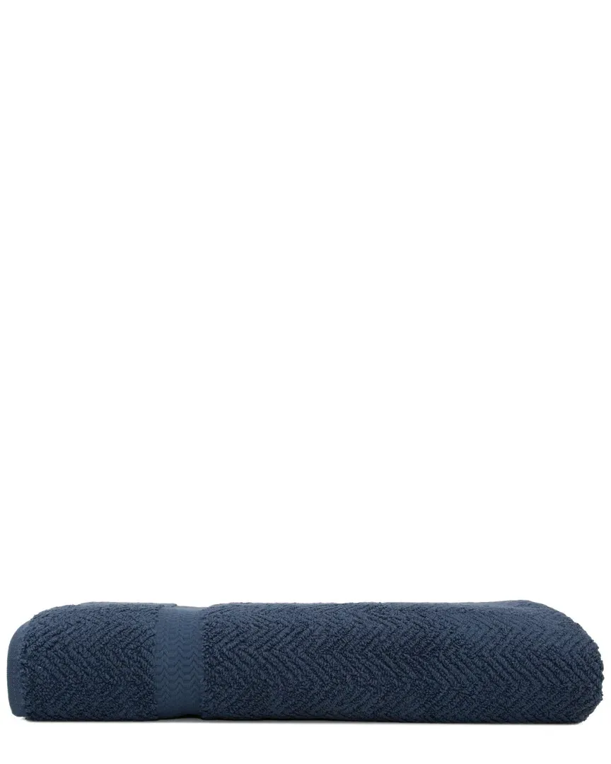 Herringbone Bath Sheet - Midnight Blue, Turkish Cotton