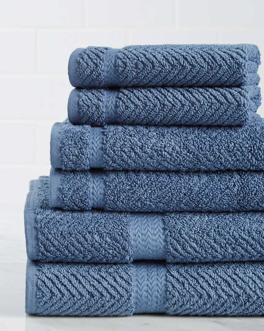 Herringbone Weave 6pc Towel Set - Midnight Blue, Cotton