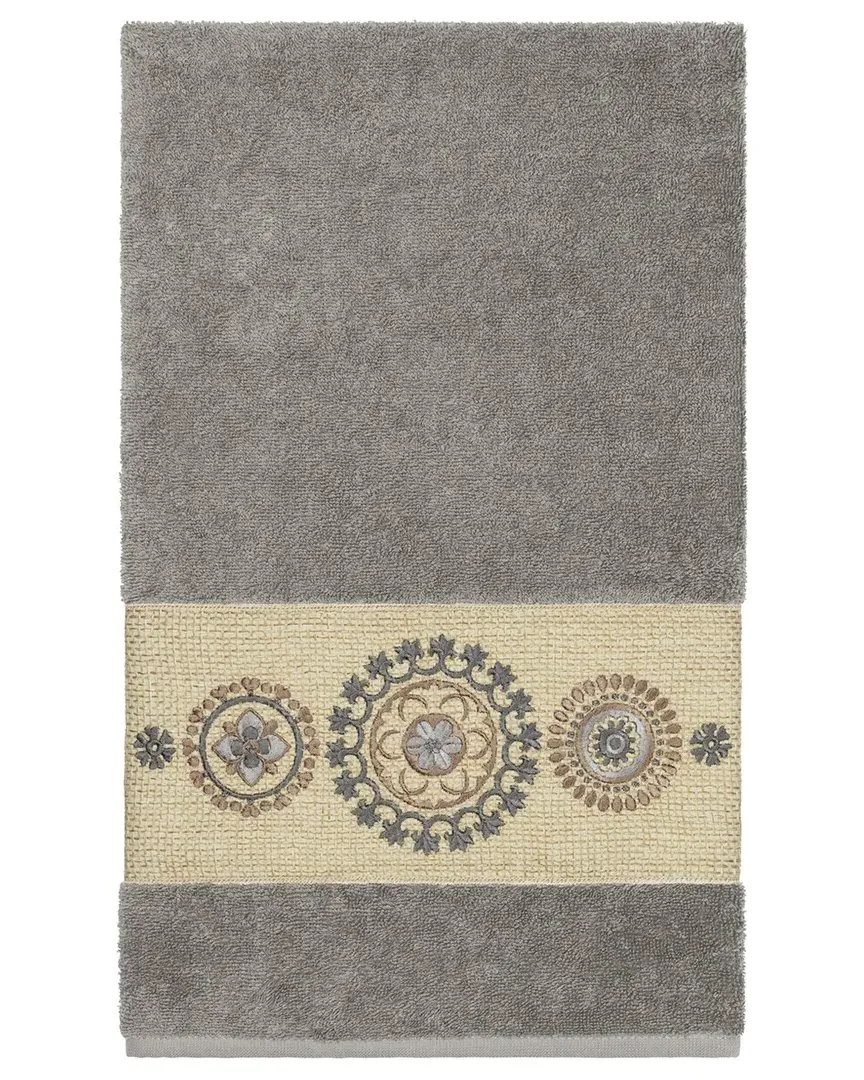 Isabelle Turkish Cotton Embellished Bath Towel - Dark Grey