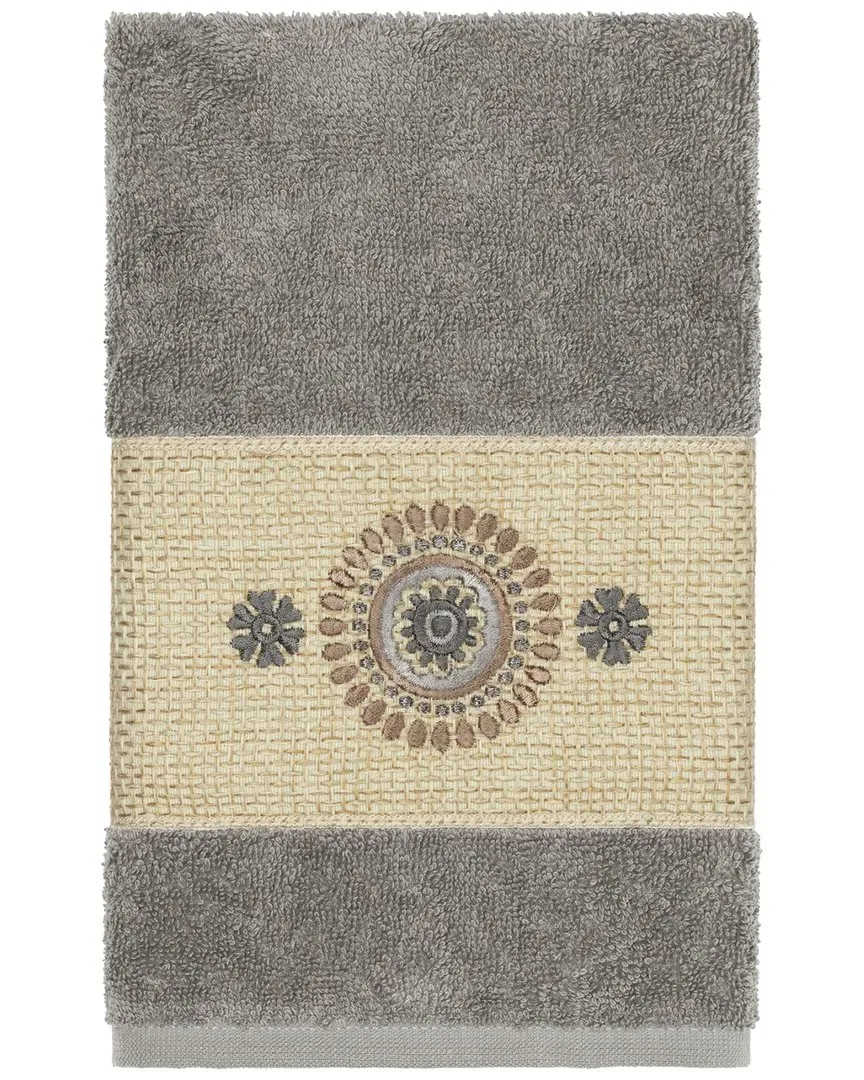 Isabelle Turkish Cotton Embellished Hand Towel - Dark Grey image