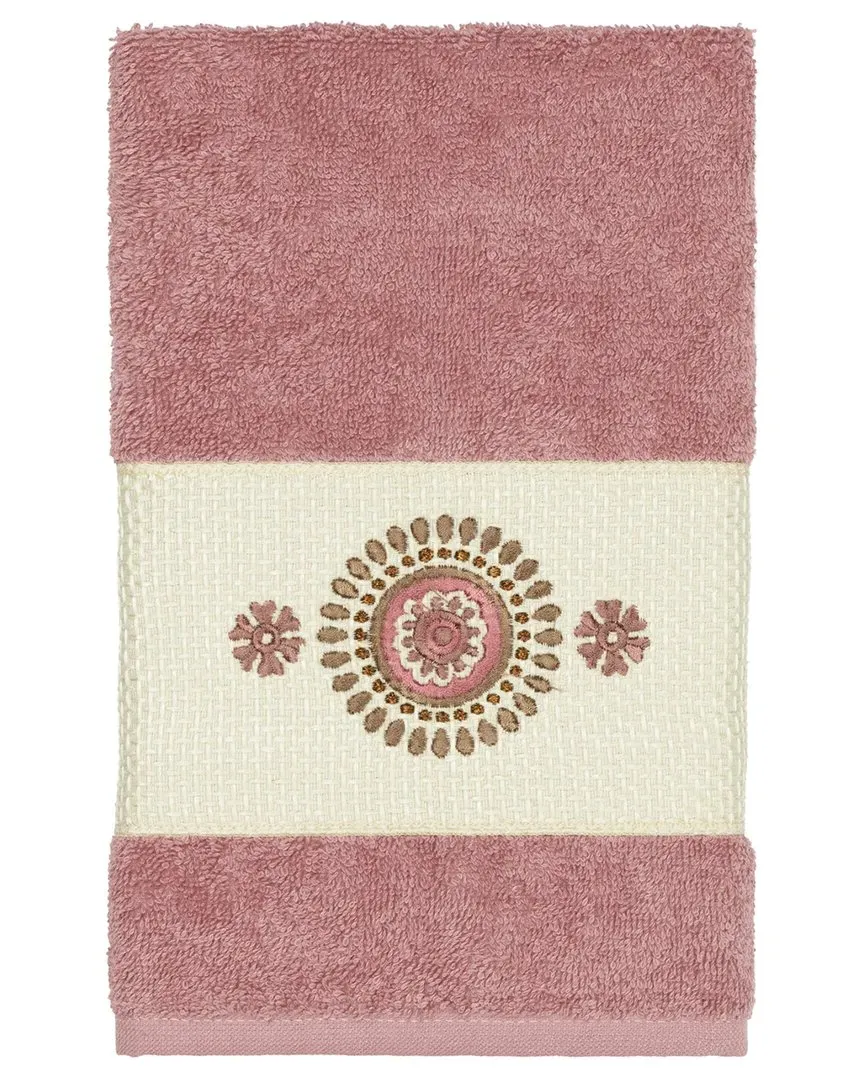 Isabelle Turkish Cotton Embellished Hand Towel - Tea Rose